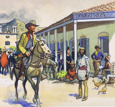 La Fonda, Santa Fe (gouache sur papier) - Eric Parker