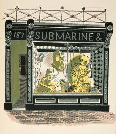 Boutique de plongée, illustration de 