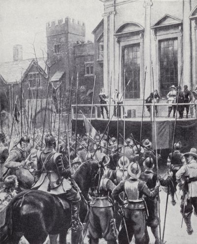 Exécution du roi Charles Ier devant le Banqueting House à Whitehall, Londres, le 30 janvier 1649 - Ernest (after) Crofts