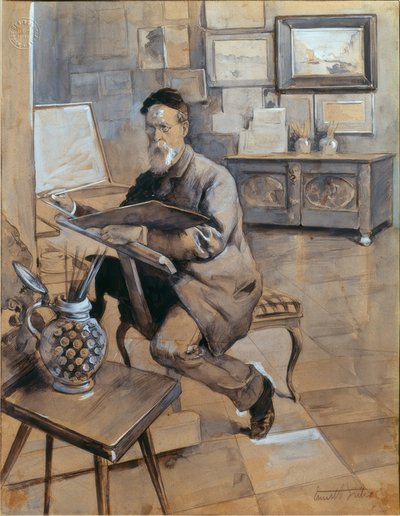 Le peintre Bocion dans son atelier - Ernest Bieler