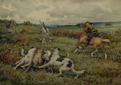Chasse avec des borzoïs - Ernest Ernestovich Lissner