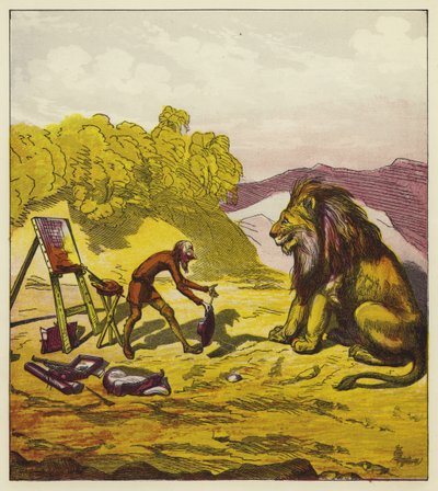 La rencontre de John Bold avec un lion - Ernest Henry Griset