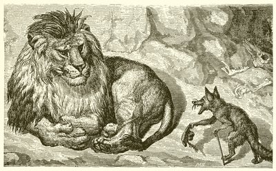 Le renard et le lion - Ernest Henry Griset