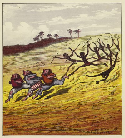 Les trois marins poursuivis par des cannibales - Ernest Henry Griset