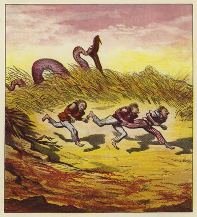 Les trois marins fuyant un serpent géant - Ernest Henry Griset