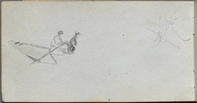 Carnet de croquis, page 04 : Figures dans un bateau - Jean Louis Ernest Meissonier