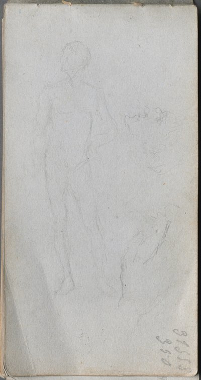 Carnet de croquis, page 100 : Nu, profil - Ernest Meissonier