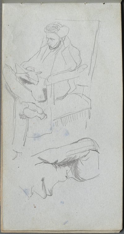 Carnet de croquis, page 24 : Homme assis - Ernest Meissonier