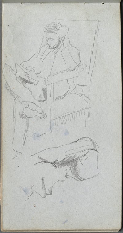 Carnet de croquis, page 24 : Figure masculine assise - Jean Louis Ernest Meissonier