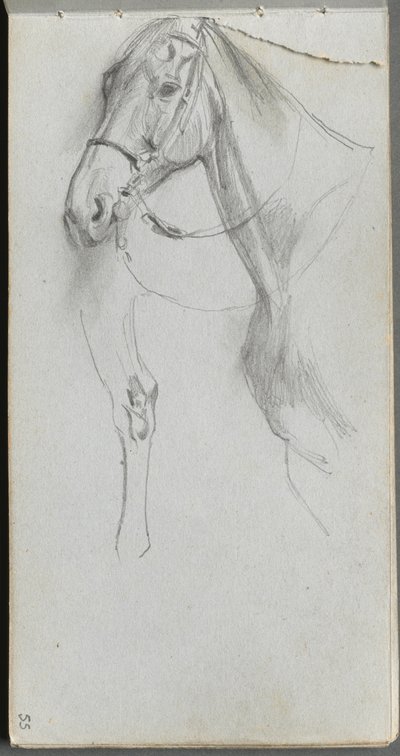 Carnet de croquis, page 55 : Étude pour un cheval - Ernest Meissonier
