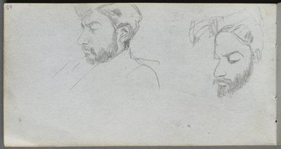 Carnet de croquis, page 65 : Étude de visages de profil - Jean Louis Ernest Meissonier