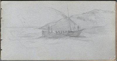 Carnet de croquis, page 88 : Paysage marin et figure - Ernest Meissonier
