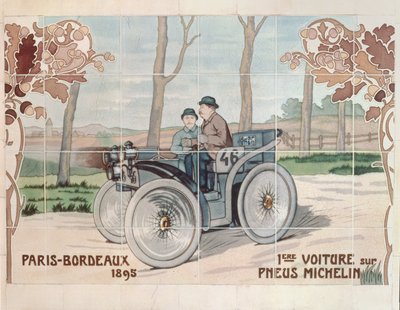 Édouard et André Michelin conduisant L