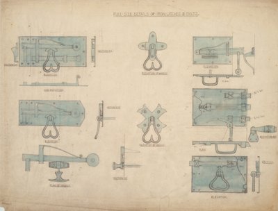 Designs pour des verrous et des loquets en fer - Ernest William Gimson