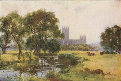 Canterbury depuis le Stour - Ernest William Haslehust