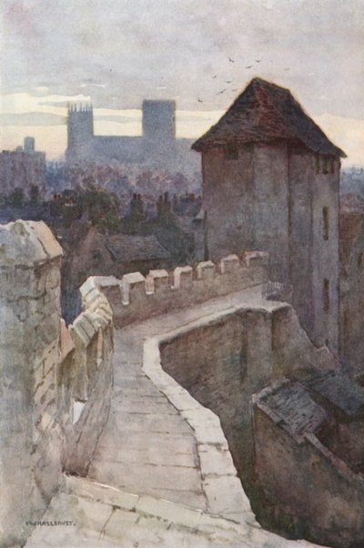 Postern de Fishergate depuis les murs - Ernest William Haslehust