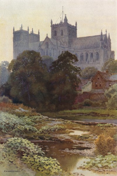 Ripon Minster depuis la rivière - Ernest William Haslehust