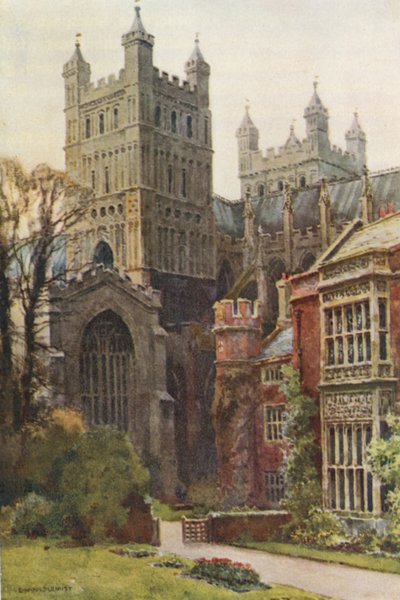 La cathédrale depuis les jardins du palais - Ernest William Haslehust