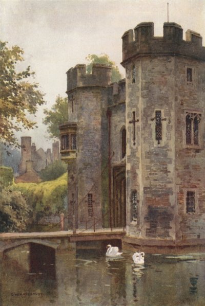 La Porte du Palais et le Pont-levis, Wells - Ernest William Haslehust