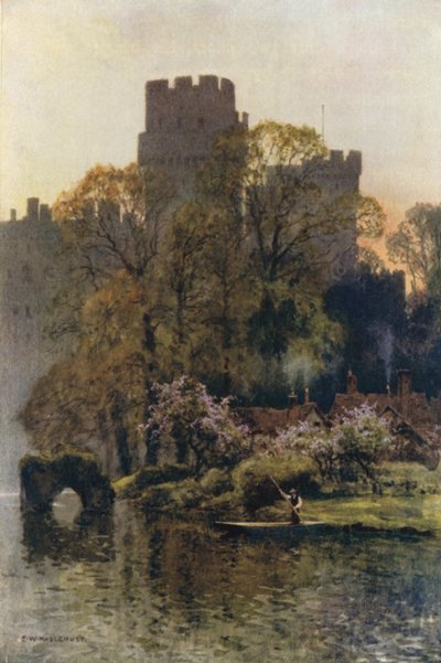 Château de Warwick depuis la Rivière - Ernest William Haslehust