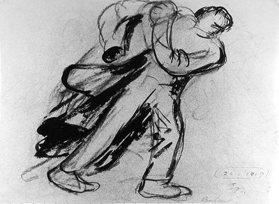 Homme mettant son manteau - Ernst Barlach