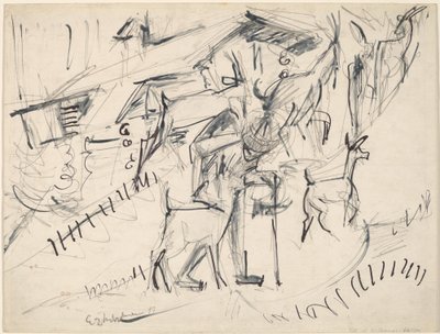 Chevrier avec chèvres, 1917 - Ernst Ludwig Kirchner