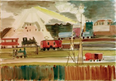 Gare au coucher du soleil - Ernst Ludwig Kirchner