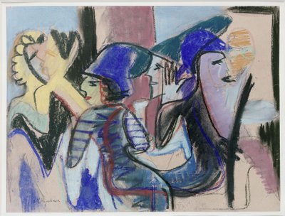 Cinq personnes au café - Ernst Ludwig Kirchner
