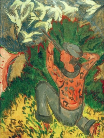 Chasseur de mouettes dans le bois - Ernst Ludwig Kirchner