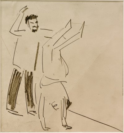 Sans titre (Homme avec fille en poirier) - Ernst Ludwig Kirchner