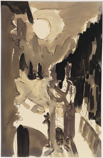 Un couple au clair de lune devant la maison - Ernst Ludwig Kirchner