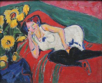 Femme au repos en chemise blanche - Ernst Ludwig Kirchner