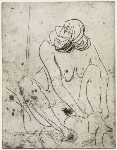 Une jeune fille en train de se sécher / Deux femmes en train de se baigner - Ernst Ludwig Kirchner