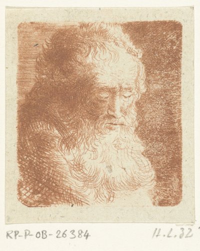 Vieil homme avec barbe regardant vers le bas : trois quarts, vers la droite - Ernst Willem Jan Bagelaar