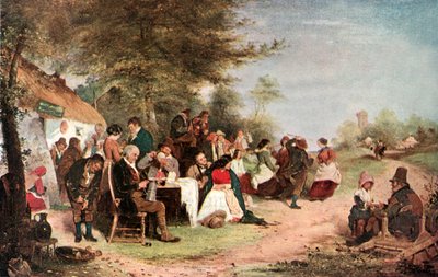 Une fête irlandaise (lithographie couleur) - Erskine Nicol