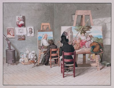 Bernhard Neher et Erwin Speckter dans leur studio à Rome, par Erwin Speckter - Erwin Speckter