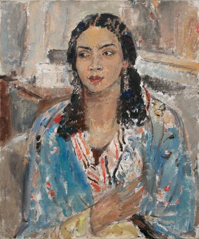 La veste bleue (huile sur toile) - Ethel Walker