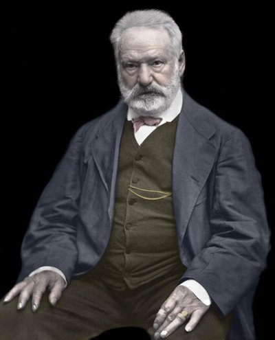 Portrait de Victor Hugo (1802-1885), écrivain et poète français, Colorisation sur une photographie d