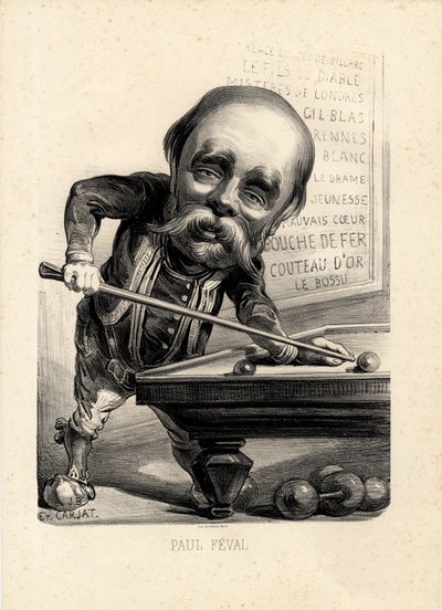 Feuille volante - Illustration par Etienne Carjat : Billard - Feval Paul - Etienne Carjat