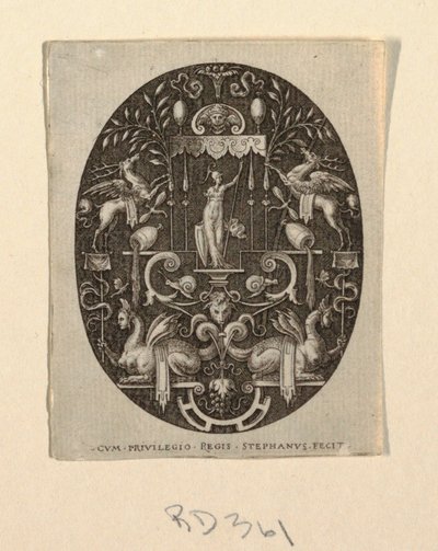 Athéna, de Grotesques à fond noir, Divinités et Allégories - Etienne Delaune