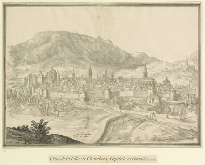 La ville de Chambery  Capitale de Savoie : Veüe de la Ville de Chambéry Capitale de Savoie, en 1618 - Etienne Martellange