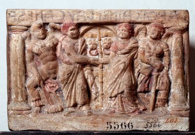 Civilisation étrusque : urne en terre cuite de Chiusi Italie - IIe siècle av. J.-C. Dim 20x30 cm. Florence, Museo Archeologico, inv 5566 - Etruscan