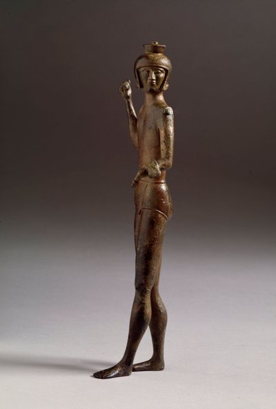 Civilisation étrusque : statuette de guerrier en bronze - Etruscan