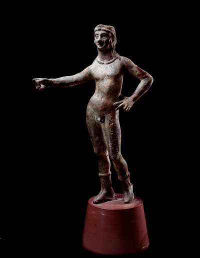 Civilisation étrusque : sculpture en bronze de la divinité de Culsans, 3e siècle av. J.-C. de Cortona, Italie - Etruscan