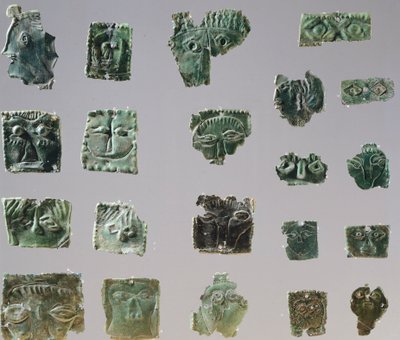 Ex-voto en plaque de bronze représentant des yeux. Artefacts du Sanctuaire de Reithia Este (Vénétie). Civilisation étrusque, Ve-IVe siècle av. J.-C. - Etruscan
