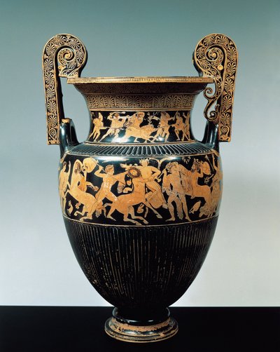 Poterie à figures rouges, cratère attique avec scènes de chasse au sanglier de Calydon et combat entre Centaures - Etruscan