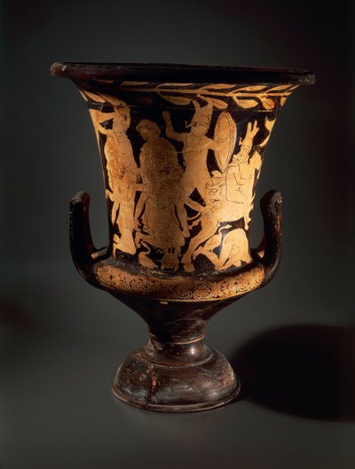 Poterie à figures rouges, Calyx krater avec des guerriers combattants, de l