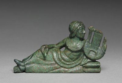 Ornement de vase de joueur de lyre allongé, Italie, vers 400-375 av. J.-C. - Etruscan