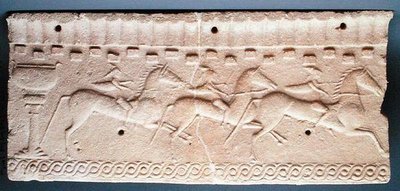Plaque avec un relief de cavaliers - Etruscan Etruscan