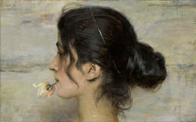 Avec la rose entre les lèvres, 1895 - Ettore Tito